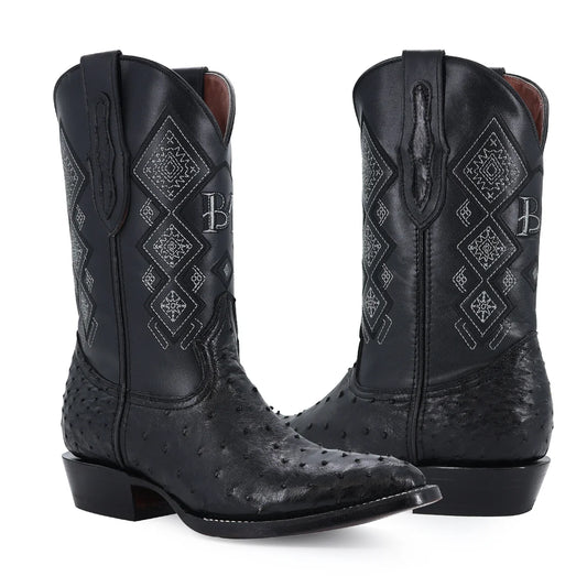 BOTA VAQUERA OVAL AVEZTRUZ NEGRO-MEN