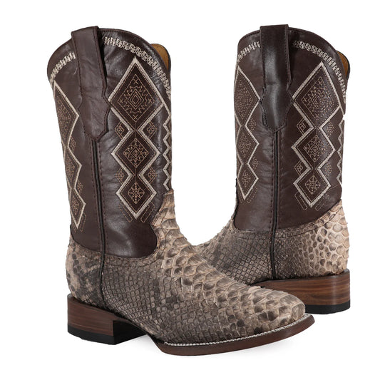 BOTA VAQUERA BULLDOG PITON TAUPE-MEN